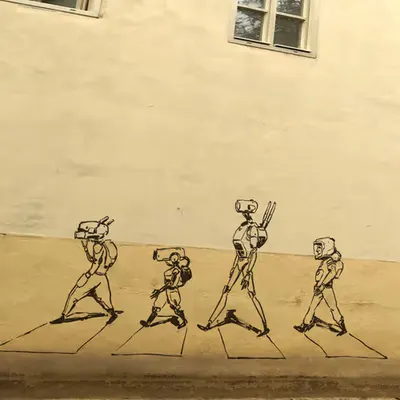 Wall painting ' Botles ' 