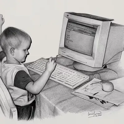 Drawing Vitalik Buterin as a Child