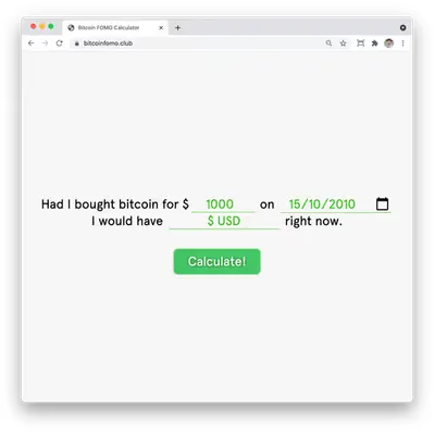 Bitcoin Fomo Calculator