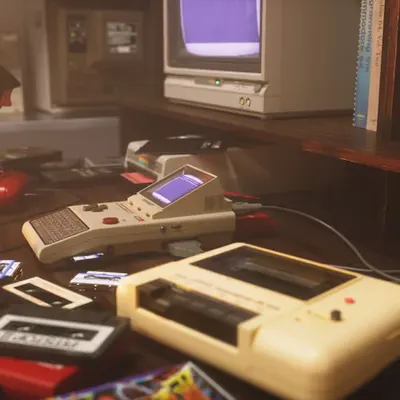 HX-64 Concept Device on Retro Computer Desk