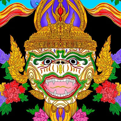 Cambodian Sanskrit Mask #3  (Monkey God)