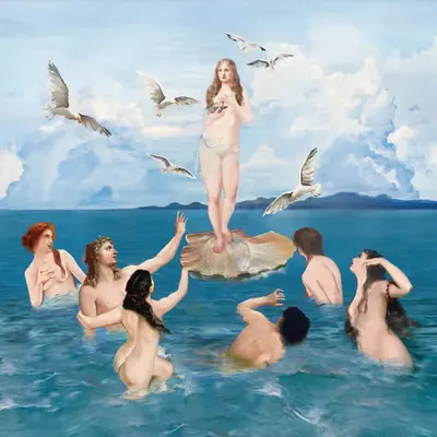 Aphrodite rising from the sea