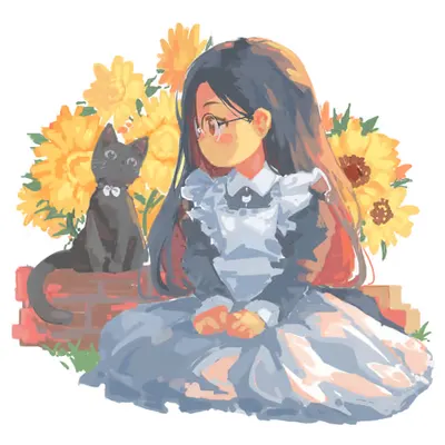 Girl and Cat