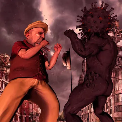 [Day 1962] “1950s UNION BOSS vs. CORONA VIRUS MAN”