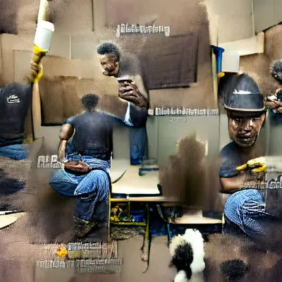 Portrait of a Black Man doing Something