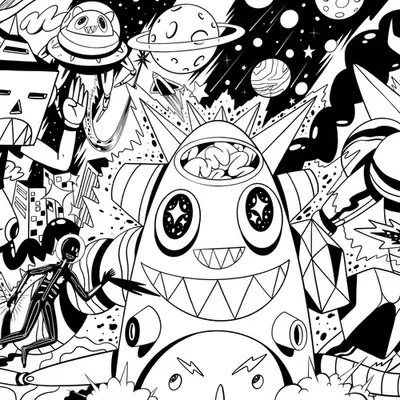 Attack on Galaxy ( Monochrome )