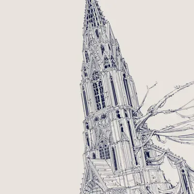 Gothic Tower (Lineart Version)