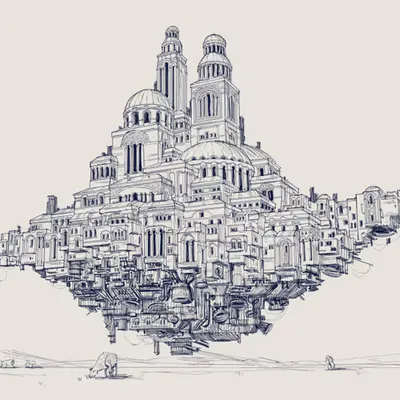 Floating City (Lineart Version)