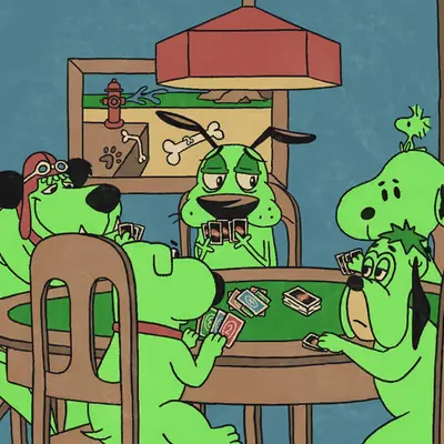 Dogs Playing Uno