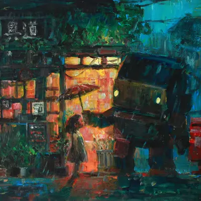 Acrylic Painting ' Rainy Day '