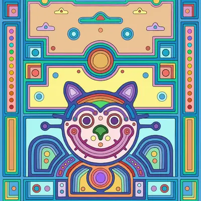 Blue Flying Smiley Cat