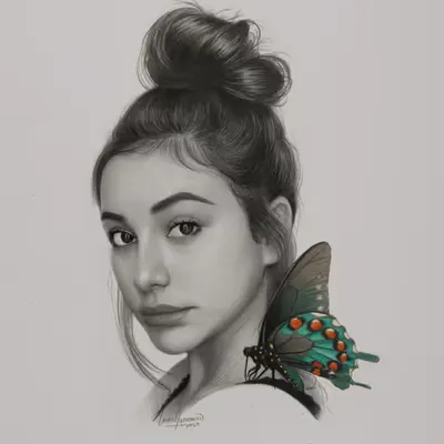 Green Butterfly Girl #02