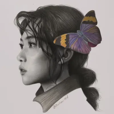 Purple Butterfly Girl #03