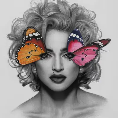 Girl with Two Butterflies #04