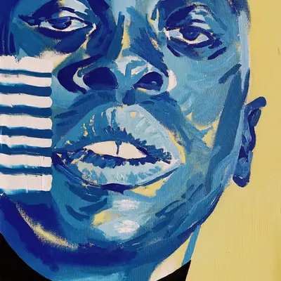 Blue race stripes