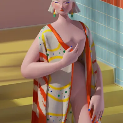 Dahlia and her robe