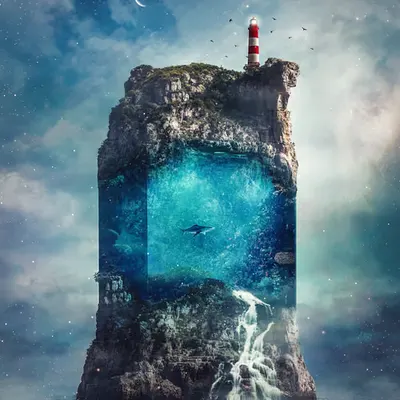 Aquarium cliff