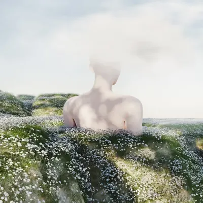 head in the clouds.