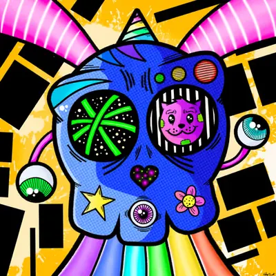 Rainbow Laser Skull From Outer Space