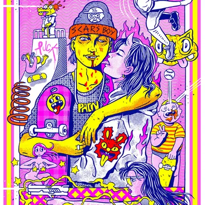 Skate boy Pain and a crazy world