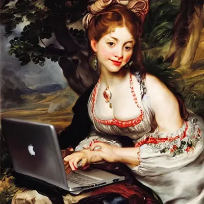 Renaissance MacBook Lady