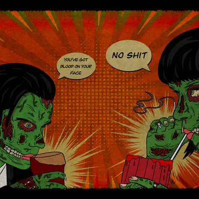 Two Zombies In A Restaurant