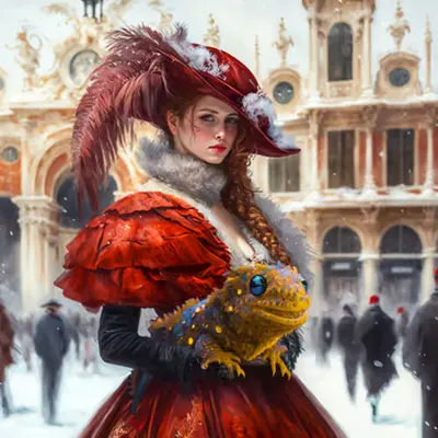The red lady in Venice