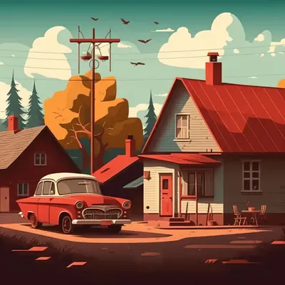 Minimalist depiction of Soviet-era