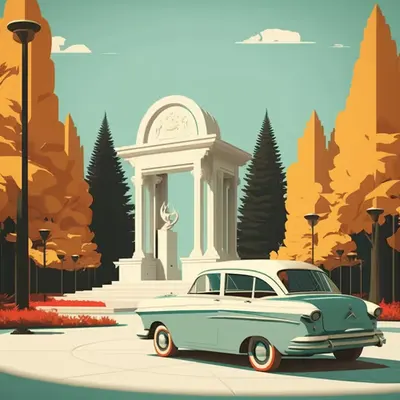 Minimalist image of a Soviet-era park
