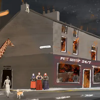A fire in a pet shop