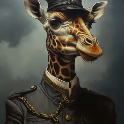 Dieselpunk Giraffe Portrait