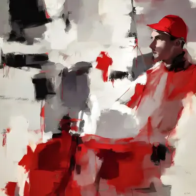 the man with the red cap