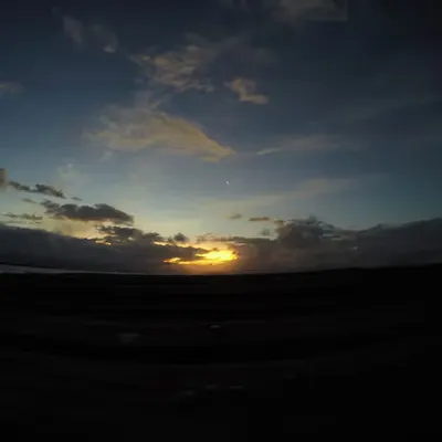 Sunset beyond the horizon