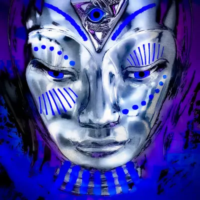 “Tribal Alien Silver Buddha"