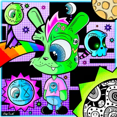 Rainbow Bunny Spaceman