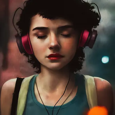 Girl with Headphones