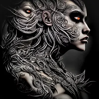 “Galactic Tribal Mother and Child"