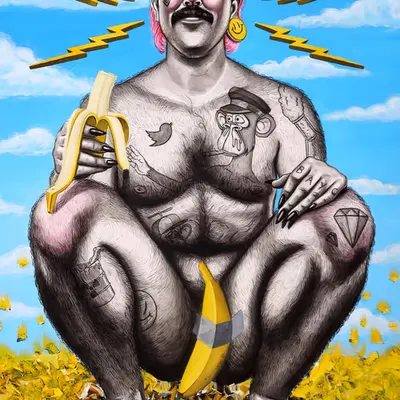 MAN EATS BANANA