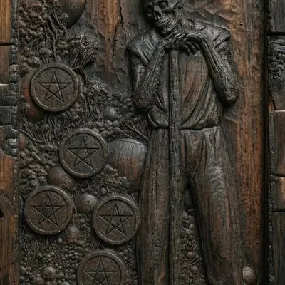 7 of Pentacles — Burnt Wood