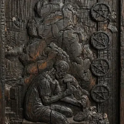 8 of Pentacles — Burnt Wood