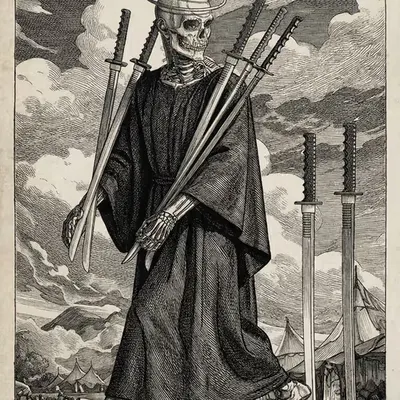 7 of Swords — Litho