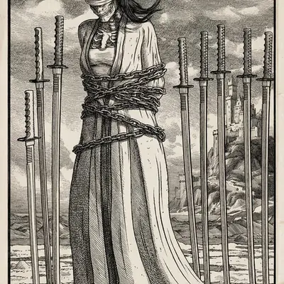 8 of Swords — Litho