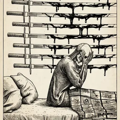 9 of Swords — Litho