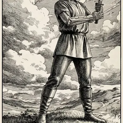 Page of Swords — Litho