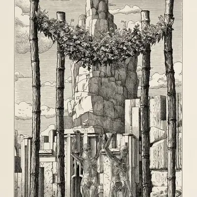4 of Wands — Litho
