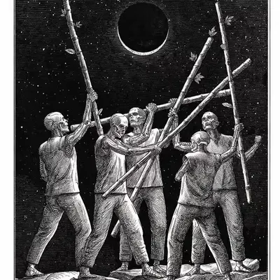 5 of Wands — Litho