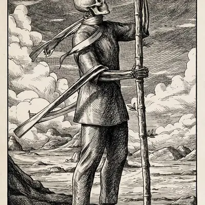 Page of Wands — Litho