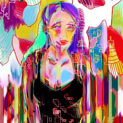 The Artist Glitched: sliced self-portrait series