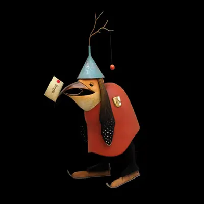 Bird with letter