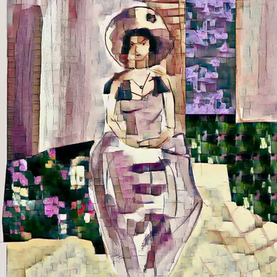 Girl in the Room with AI Garden Views